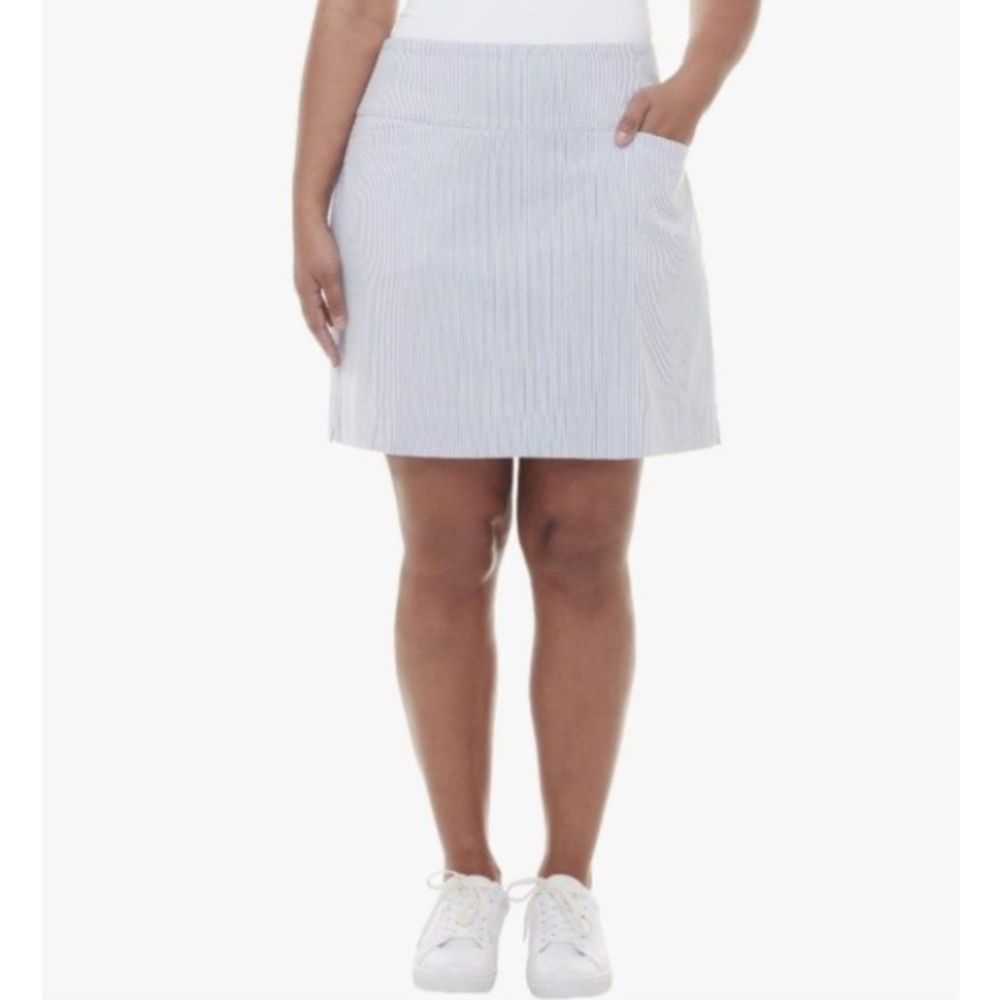 S.C.&CO. Skort Skirt Shorts Tennis Golf Pickleball Pinstripe White Blue 16